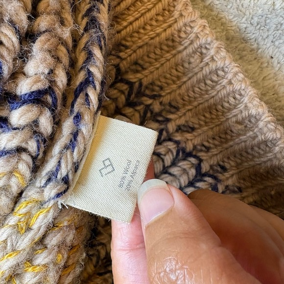 Micaela Greg Chunky Knit Sweater Colorblock Ribbed Wool Alpaca Balloon Sleeve M - Picture 5 of 16